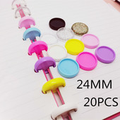 20PCS 24MM din plastic solid inel de legare culoare ciupercă gaură de blocare notebook disc de învățare birou bricolaj liant