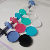 30 de bucăți de ciuperci, din plastic, cataramă cu inel de legare, noua gaură de ciuperci inserabilă, bloc de note cu foi libere, disc cu foi de 32 mm