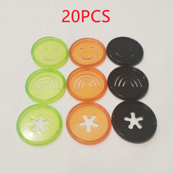 20PCS35MM свободни листа за подвързване на тетрадка, катарама, пластмасов пръстен за подвързване, шарка на усмивка, гъбена дупка, консумативи за подвързване на тетрадка