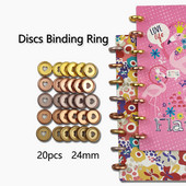 20 τμχ Ροζ χρυσό δαχτυλίδια βιβλιοδεσίας καρδιών 24 χιλιοστών μανιτάρι με τρύπα DIY Βιβλιοδετικό Σημειωματάριο Στρογγυλό δέσιμο Πλαστικό Δίσκο με Πόρπη Σχολικά Προμήθειες