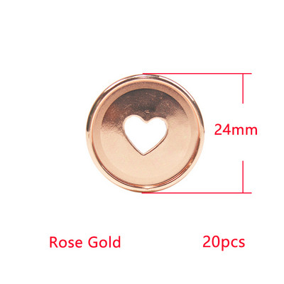 20 τμχ Ροζ χρυσό δαχτυλίδια βιβλιοδεσίας καρδιών 24 χιλιοστών μανιτάρι με τρύπα DIY Βιβλιοδετικό Σημειωματάριο Στρογγυλό δέσιμο Πλαστικό Δίσκο με Πόρπη Σχολικά Προμήθειες