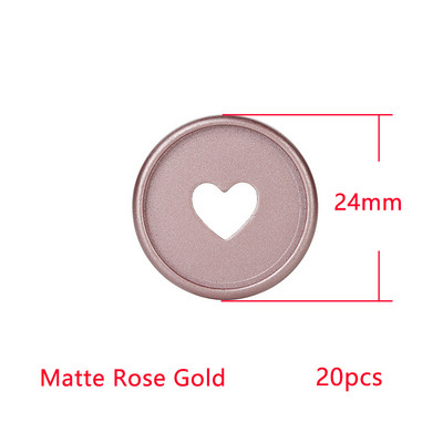 20 τμχ Ροζ χρυσό δαχτυλίδια βιβλιοδεσίας καρδιών 24 χιλιοστών μανιτάρι με τρύπα DIY Βιβλιοδετικό Σημειωματάριο Στρογγυλό δέσιμο Πλαστικό Δίσκο με Πόρπη Σχολικά Προμήθειες