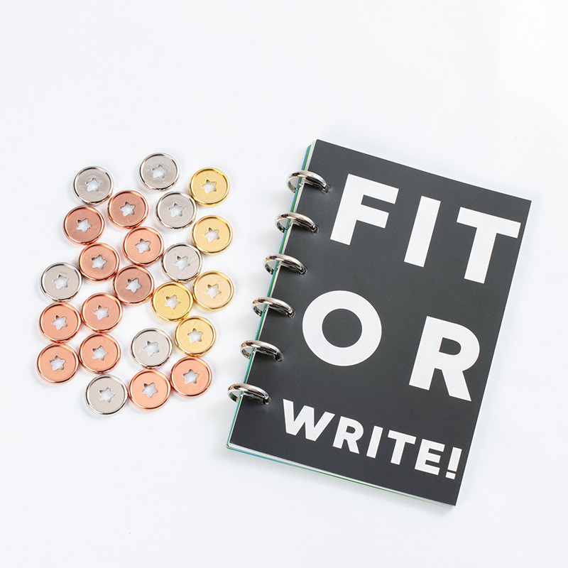 12 buc. 26 mm buton pentru orificii pentru ciuperci pentru notebook, pentagramă din plastic, cataramă cu stea pentru disc, accesorii pentru discuri de legare de cărți cu frunze libere