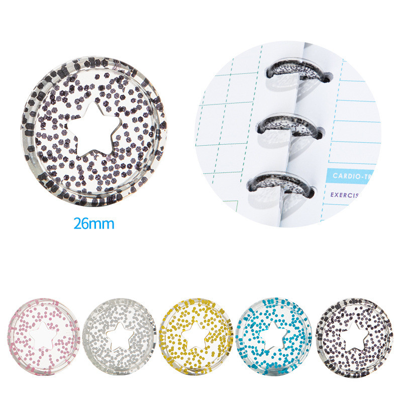 26MM Colorat ciupercă Legare cataramă Planificator Liant cu inele Liant pentru notebook Discuri DIY 360 de grade Cataramă pentru disc Articole de birou