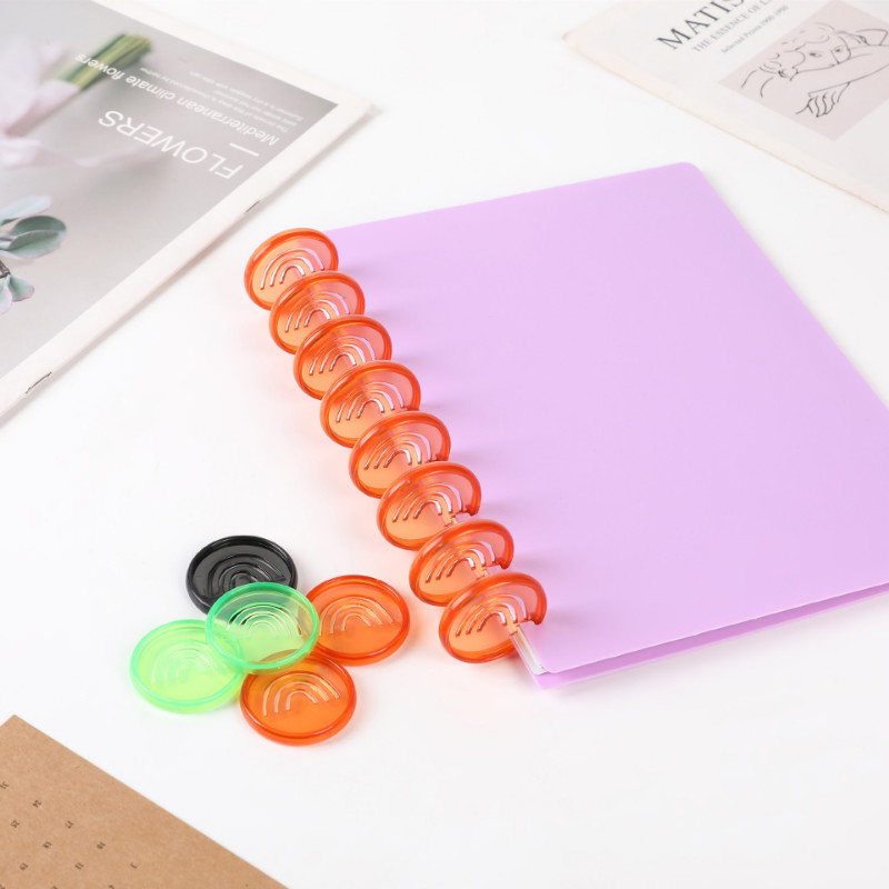 30PCS 35MM smajlić, morska zvijezda, dugin plastični prsten za uvez kopča prijenosno računalo pribor za uvez prijenosnog računala s rupom u obliku gljive na slobodnim listovima