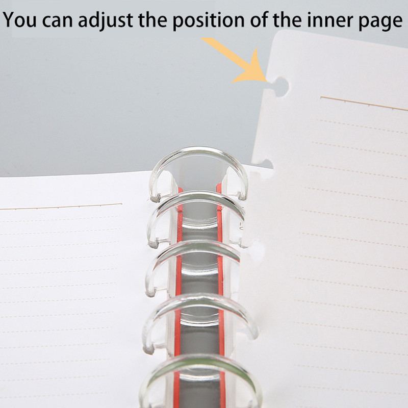 35 mm 20 buc Placă de legare cu orificiu de ciupercă transparentă Placă de legare pliabilă la 360 de grade Legare cu inele din plastic Materiale de birou