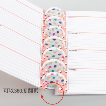 12 ΤΕΜ. Τρύπα μανιταριού 35 ΜΜ Πόρπη δέσιμο με χαλαρά φύλλα Macaron Color Love Notepad Χέρι Ledger Πόρπη Πλαστικά δαχτυλίδια δεσίματος