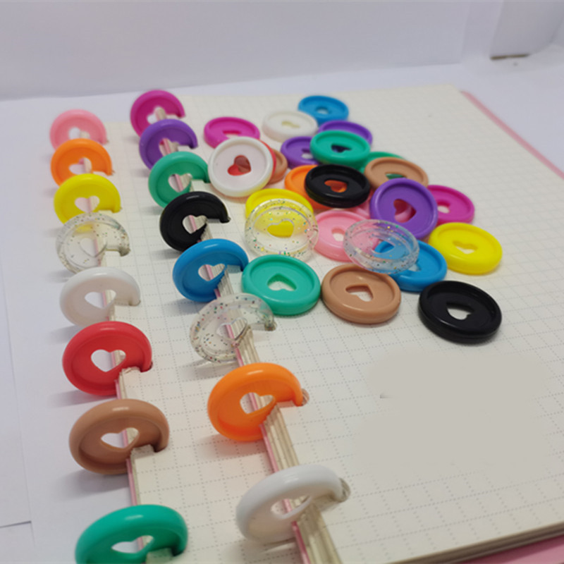 24MM30PCS prijenosno računalo ljubavni plastični prsten za uvezivanje labavi listovi gljiva rupa ljepilo planer za uvezivanje prsten registrator