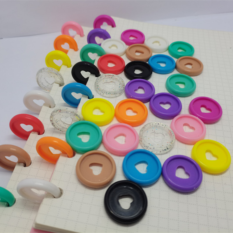 24MM30PCS prijenosno računalo ljubavni plastični prsten za uvezivanje labavi listovi gljiva rupa ljepilo planer za uvezivanje prsten registrator