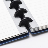 Visokokvalitetni plastični prsten za uvezivanje u crnoj zlatnoj boji, disk, labavi prsten, otprilike rola, rupa u obliku gljive, unutarnja pohrana bilježnice za ured