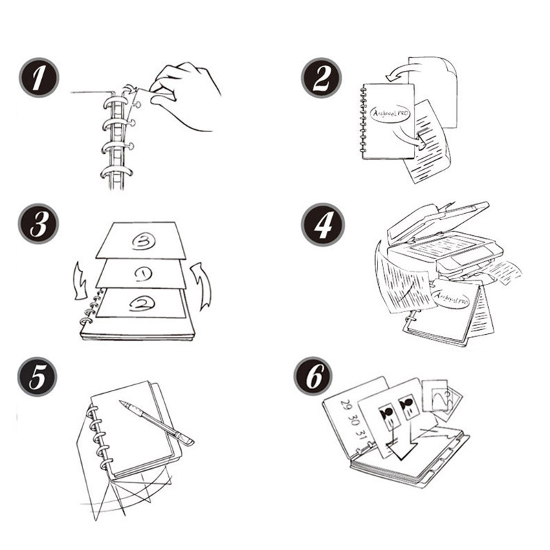 Visokokvalitetni plastični prsten za uvezivanje u crnoj zlatnoj boji, disk, labavi prsten, otprilike rola, rupa u obliku gljive, unutarnja pohrana bilježnice za ured