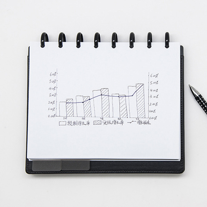 Visokokvalitetni plastični prsten za uvezivanje u crnoj zlatnoj boji, disk, labavi prsten, otprilike rola, rupa u obliku gljive, unutarnja pohrana bilježnice za ured