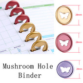 12 buc. 28 mm, culoare mată, discuri de legare, inele de cataramă, inele de liant din plastic, stil fluture, cu frunze libere, ciuperci, pentru legare.