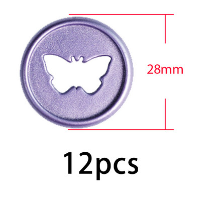 12 buc. 28 mm, culoare mată, discuri de legare, inele de cataramă, inele de liant din plastic, stil fluture, cu frunze libere, ciuperci, pentru legare.