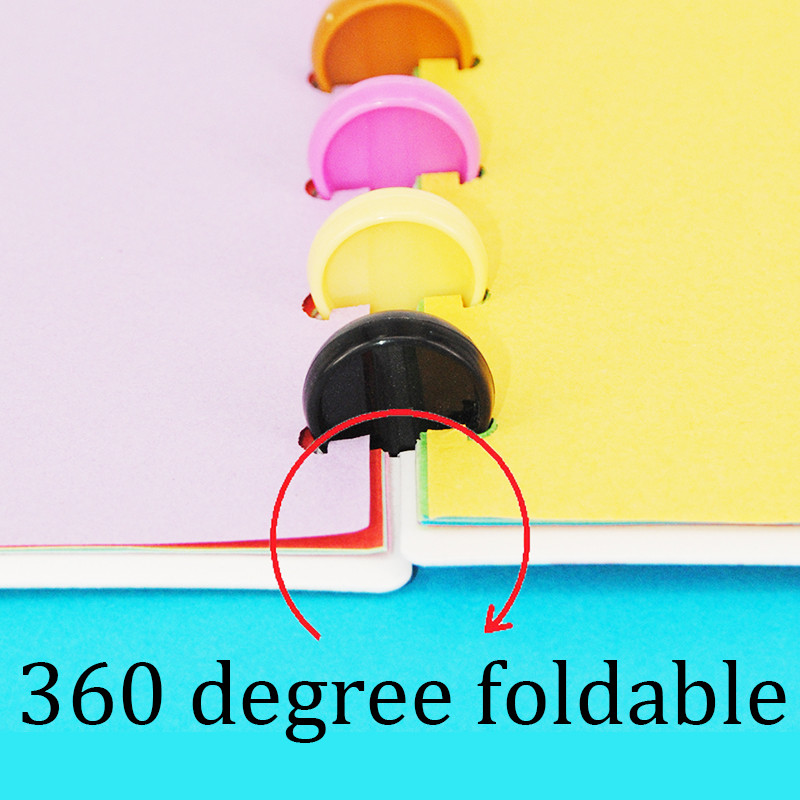 50 komada 19 mm čvrsti prstenovi s rupama u obliku gljive, vezivo, DIY diskovi, plastično vezivo, prstenovi za vezivanje od 360 stupnjeva sklopivi uredski materijal