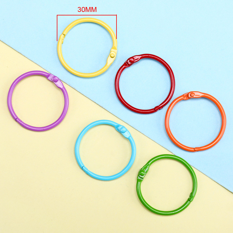 12 kom Metalni prstenovi za knjige 30 mm u boji Prsten za uvezivanje listova Obruči za knjige DIY albumi Obruč za školske rukotvorine Uredski uvez