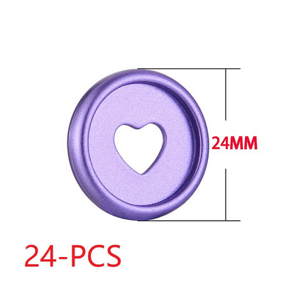 24 MM disk za uvezivanje s matiranom kopčom u obliku gljive i rupe u obliku srca. DIY kopča s labavim listovima, prsten za uvez za bilježnicu, plastični gumb, uredski materijal