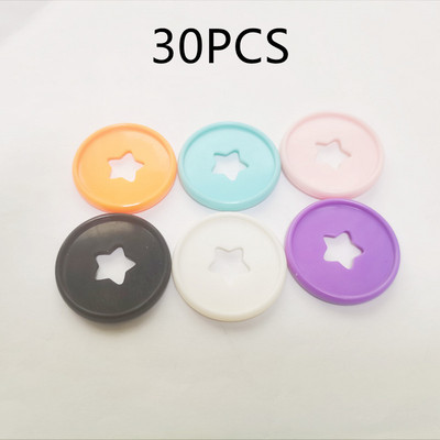 30PCS 35MM uzorak petokrake zvijezde u boji, plastični prsten za uvezivanje, kopča za uvez, blok za pisanje s rupom od gljive, poseban CD.