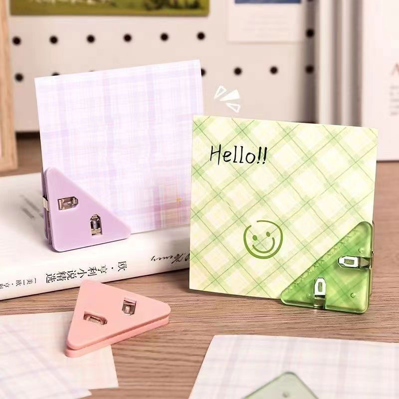 10db/tétel sarokkapcsok készlet átlátszó háromszög klip oldaltartó index bilincs adatteszt papír rendezett asztal szervező irodai iskola