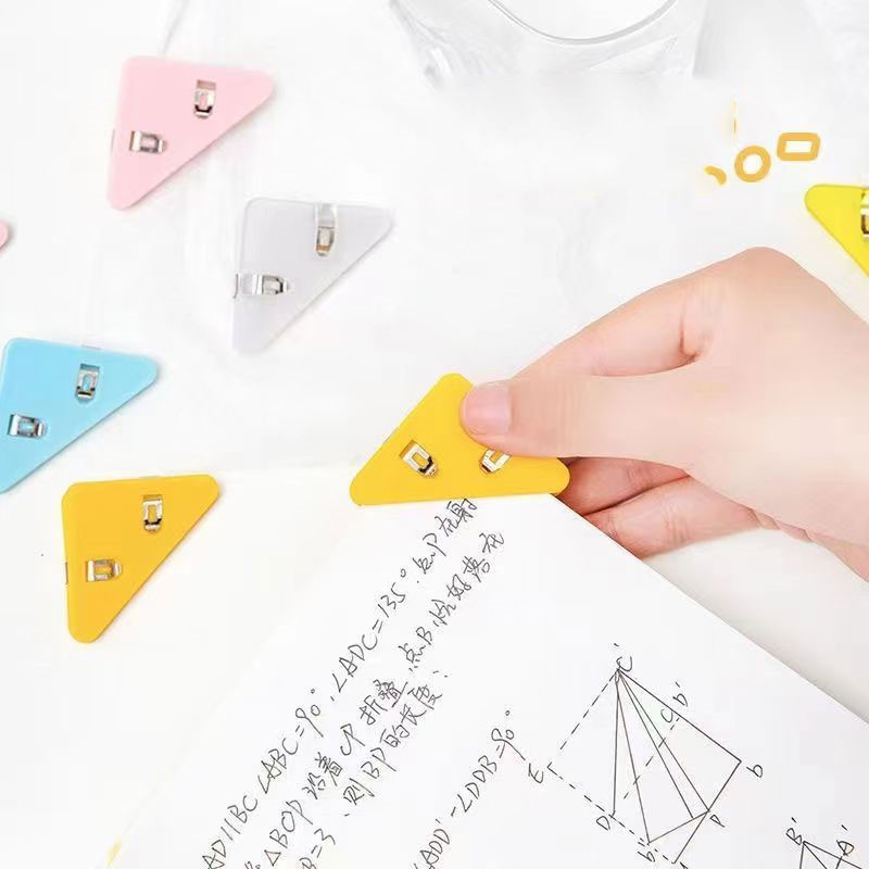 10db/tétel sarokkapcsok készlet átlátszó háromszög klip oldaltartó index bilincs adatteszt papír rendezett asztal szervező irodai iskola