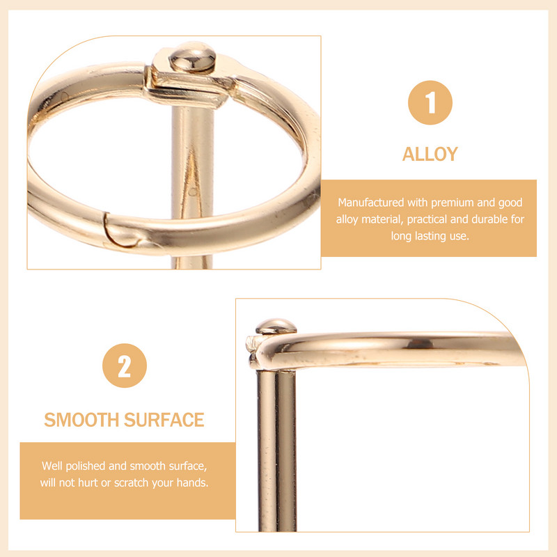 6 vnt Aplanko žiedas Popieriaus žiedai Knygų segiklis Įrankis Lydinio Plastikiniai Failų Aplankai Trijų skylučių paauksuoti mygtukai Užrašų bloknotas „Pasidaryk pats“