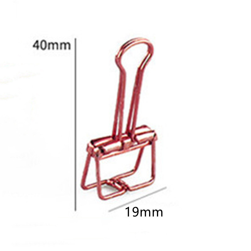 Kis irodai kellékek könyvcsipesz irodaszer mappa al-szín fém hosszú farok klip kötési klip retro fecskefarkú klip
