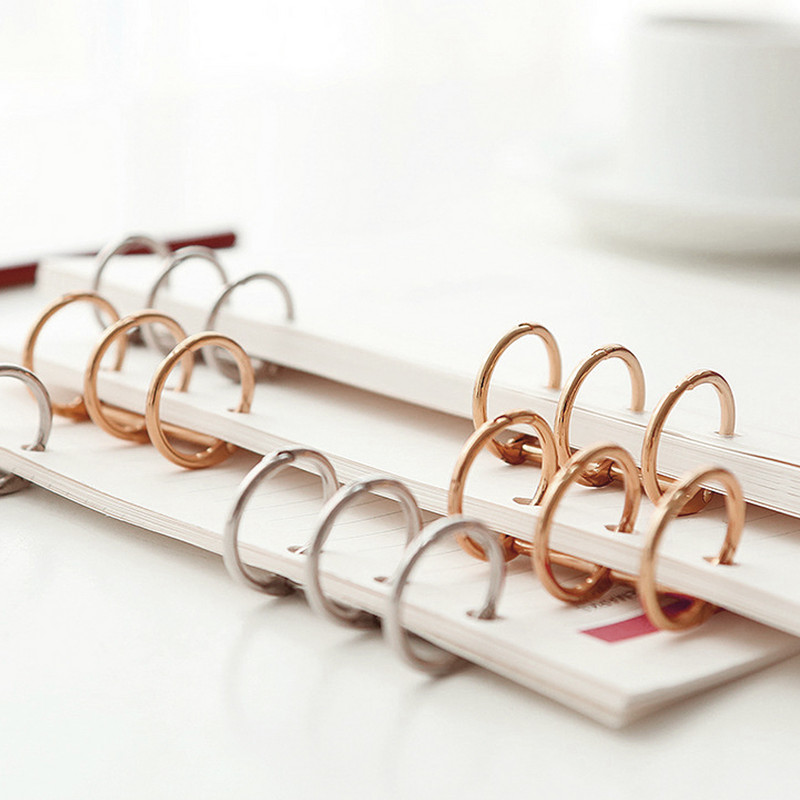 6 buc. Folder Inele Liant pentru cărți Instrument pentru inele cu trei găuri Accesorii Caiet din aliaj de dosar din plastic pentru birou