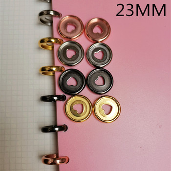 Επιμεταλλωμένο δαχτυλίδι δέσιμο 30PCS23MM πλαστική τρύπα μανιταριού ροδακινί καρδιές αξεσουάρ δέσιμο κουμπί με χαλαρά φύλλα