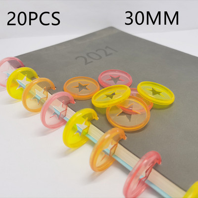 20PCS30MM прозрачен желеобразен цвят петолъчка звезда модел пластмасова катарама за подвързване, консумативи за подвързване на свободни листа