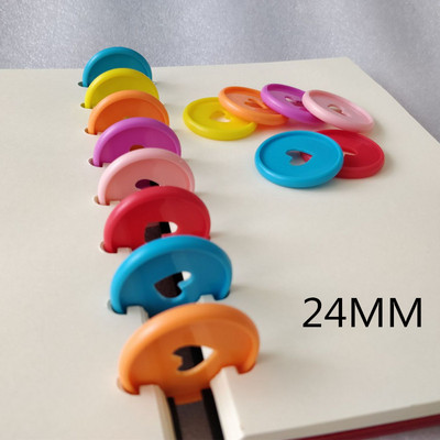 20 tk 24 mm köitepandlaga meisterdage sülearvuti värviline köitmisrõngas 360 kraadi pöörlev lahtiste lehtedega nööpnööbiga õppe kontoriköitmistarbed