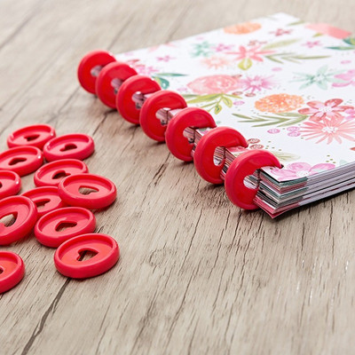 20 tk 24 mm köitepandlaga meisterdage sülearvuti värviline köitmisrõngas 360 kraadi pöörlev lahtiste lehtedega nööpnööbiga õppe kontoriköitmistarbed