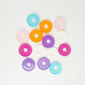 30 komada 35 MM rupica u obliku gljive, prijenosno računalo Plastični diskovi s otvorenim gumbom Zvjezdani disk Šareni plastični prstenovi s otvorenim listovima Diskovi s diskovima