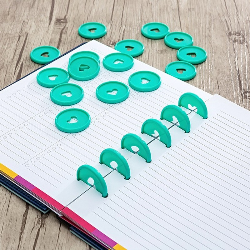 12PCS Diskovi za uvezivanje u bilježnicu, Gljiva, rupa, uvezivač za diskove, blok za uvezivanje, prstenasta kopča, plastična kopča, diskovi s labavim listovima, uvezani u kolut, veziva za gumbe