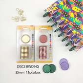 11 τμχ/κιβώτιο 35mm Δακτύλιοι βιβλιοδεσίας Σημειωματάριο τρύπας μανιταριών Δίσκοι βιβλιοδεσίας χαλαρών φύλλων DIY Δαχτυλίδι βιβλιοδεσίας 360 μοιρών Πτυσσόμενο προμήθειες γραφείου