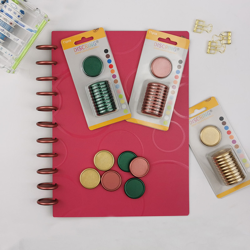 11 τμχ/κιβώτιο 35mm Δακτύλιοι βιβλιοδεσίας Σημειωματάριο τρύπας μανιταριών Δίσκοι βιβλιοδεσίας χαλαρών φύλλων DIY Δαχτυλίδι βιβλιοδεσίας 360 μοιρών Πτυσσόμενο προμήθειες γραφείου