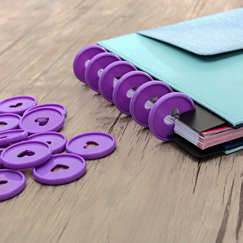 30 kom. Čvrsti prstenovi za vezivanje u obliku srca za bilježnice, 24 mm Diy Happy planer disk, rastresiti listići za vezivanje s gljivama za spomenare A20-S1