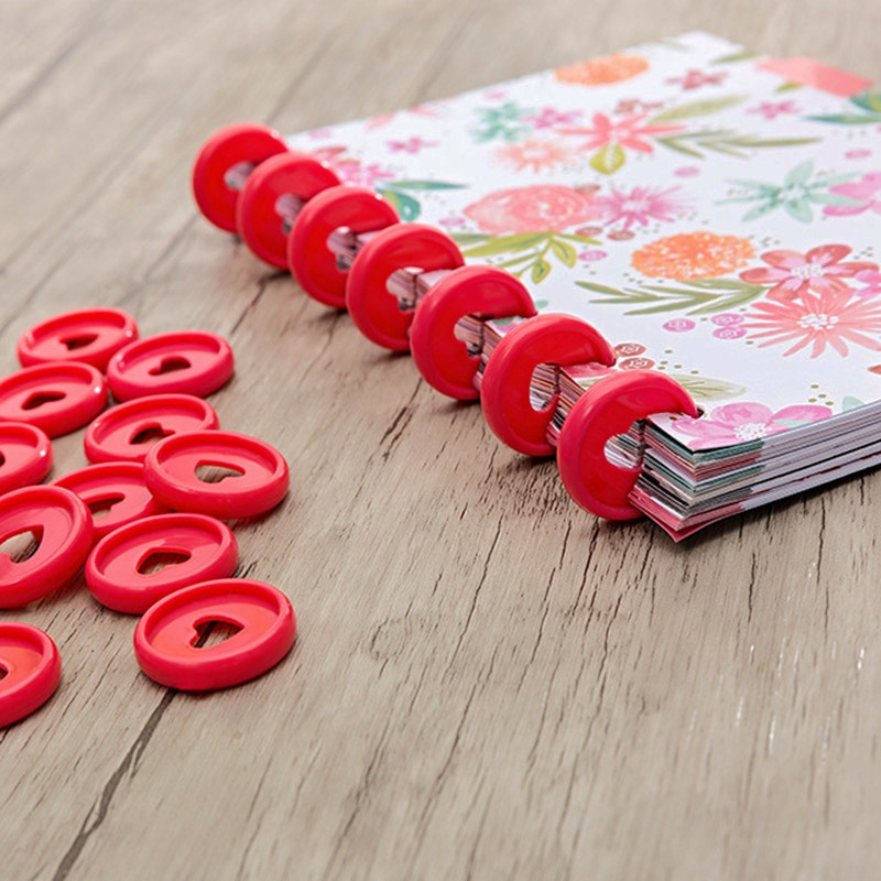 30 kom. Čvrsti prstenovi za vezivanje u obliku srca za bilježnice, 24 mm Diy Happy planer disk, rastresiti listići za vezivanje s gljivama za spomenare A20-S1