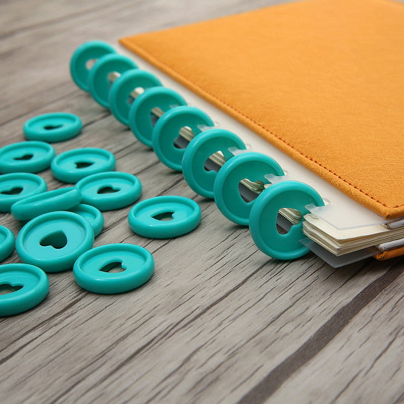 30 kom. Čvrsti prstenovi za vezivanje u obliku srca za bilježnice, 24 mm Diy Happy planer disk, rastresiti listići za vezivanje s gljivama za spomenare A20-S1