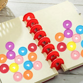 30 KOM Šareni uvez, plastični disk, prstenovi za vezivanje u obliku srca, 35 MM Prsten s rupom u obliku gljive, prsten s okruglim kopčom, obruč s kopčom, bilježnica za vezivo „uradi sam“