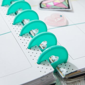 30 τεμ. Πολύχρωμο δέσιμο Πλαστικός δίσκος Δακτύλιοι καρδιών 35 χιλιοστών μανιτάρι Χαλαρός δακτύλιος με στρογγυλή πόρπη Τσέρκι DIY Binder Notebook