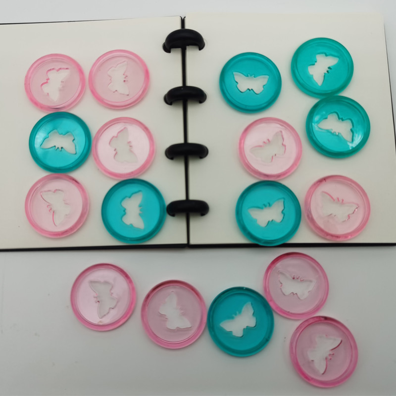 24Pcs/Lot Plastični prstenovi za uvezivanje 28MM Leptir labava kopča Prozirna kopča Rupa u obliku gljive Disk za uvez u bilježnicu