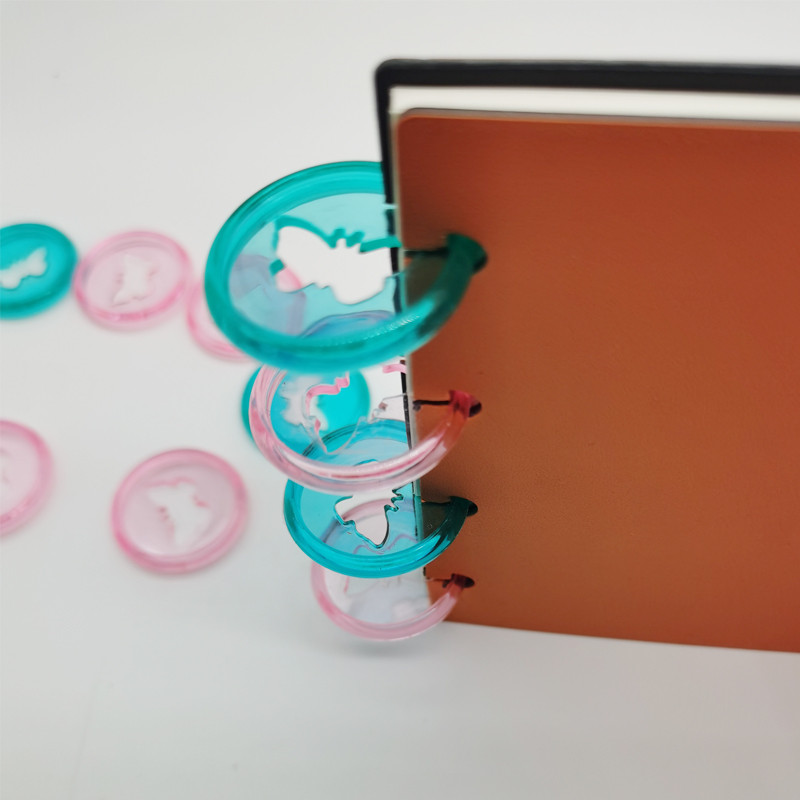 24Pcs/Lot Plastični prstenovi za uvezivanje 28MM Leptir labava kopča Prozirna kopča Rupa u obliku gljive Disk za uvez u bilježnicu