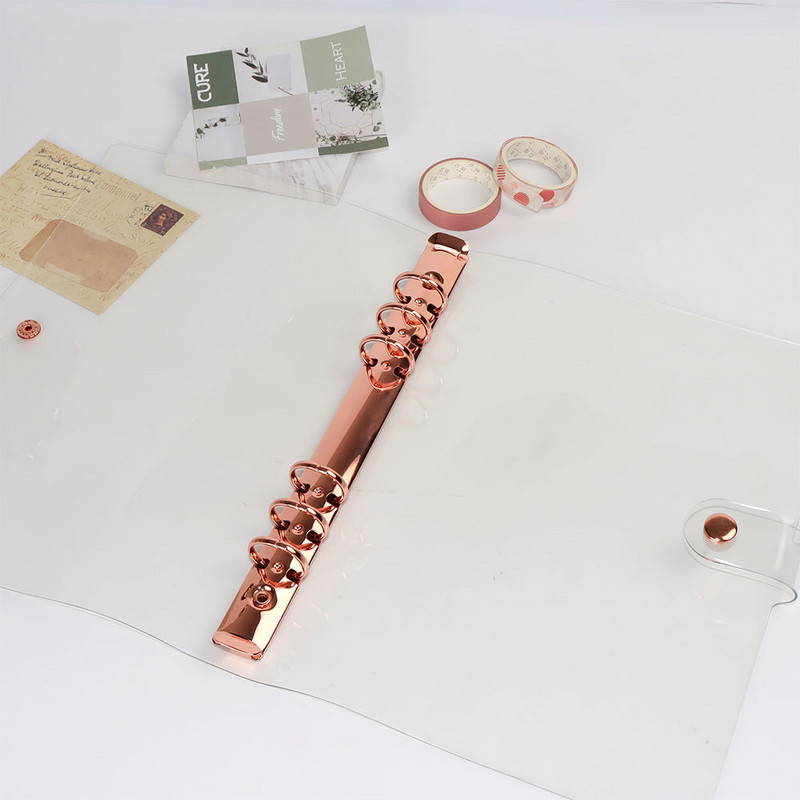 A5/A6 Rose Gold Fém spirális irattartó csíptető laza levelű irattartók Jegyzetfüzet irattartó mappa karikakapcsok Album Scrapbook kötőgyűrűk