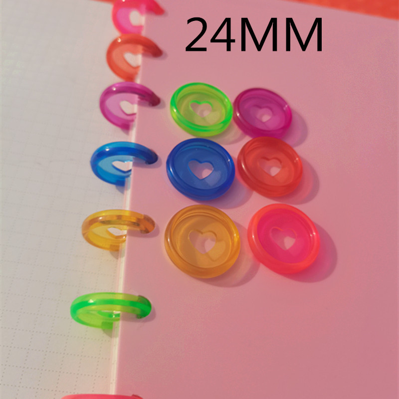 Plastični prstenovi za uvezivanje 30PCS24MM rupa u obliku gljive ljubavni gumb za uvezivanje slobodnih listova DIY gumb za uvezivanje prstenova za knjige sa slobodnim uvezima