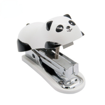 Преносим сладък анимационен телбод Panda Офис Домашен хартиен документ Машина за подвързване на книги Мини телбод Телбоди