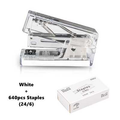 Prozirna klamerica i 640 komada 24/6 klamerica set mini veličine Ugovorni vezivo u boji Uredski alati za uvez Školski pribor A6777