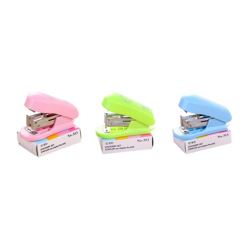 1 комплект Creative Candy Color Stapler със стоманени щипки Сладко домашно подвързване за хартия, кламер, канцеларски материали, офис ученически пособия