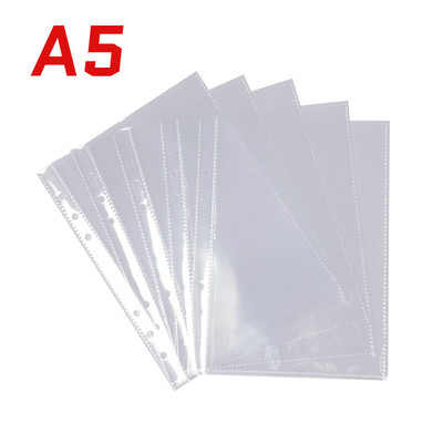 10PCS/Set A5 Transparent File Holder 6 Hole Loose Leaf DIY Document Bag Binder Photo Storage Binding Folder Office Stationary