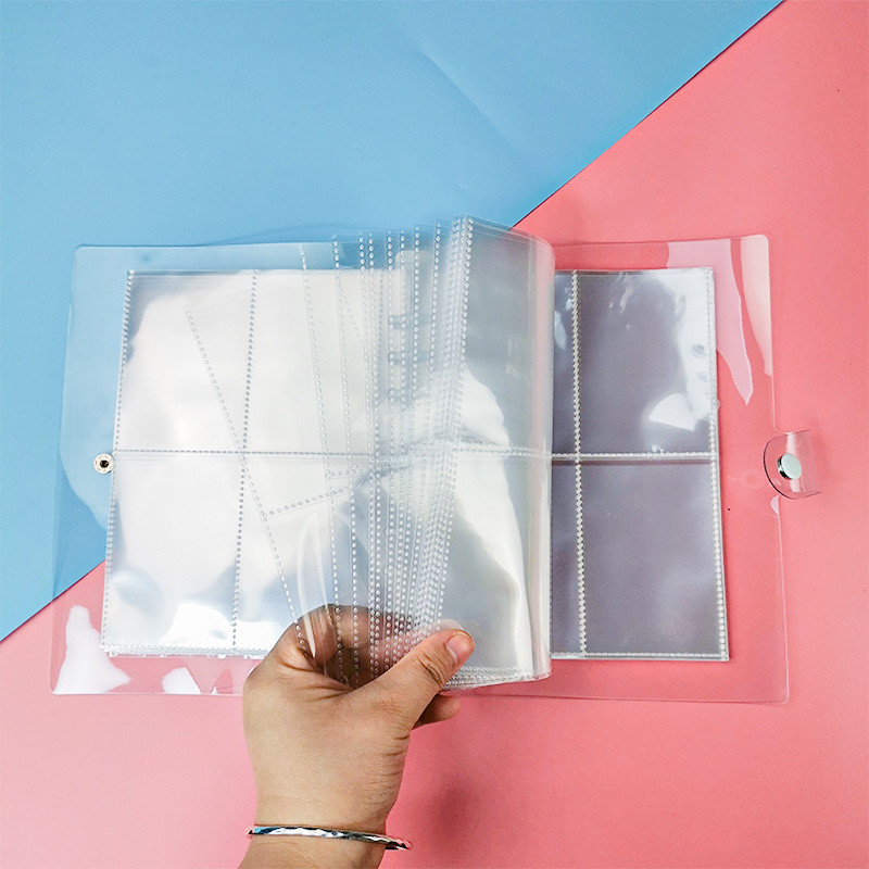 10 vnt / rinkinys A5 permatomas failų laikiklis 6 skylių laisvų lapų, pasidaryk pats, dokumentų maišelio segtuvas Nuotraukų saugykla Įrišimo aplankas Biuro stacionarus