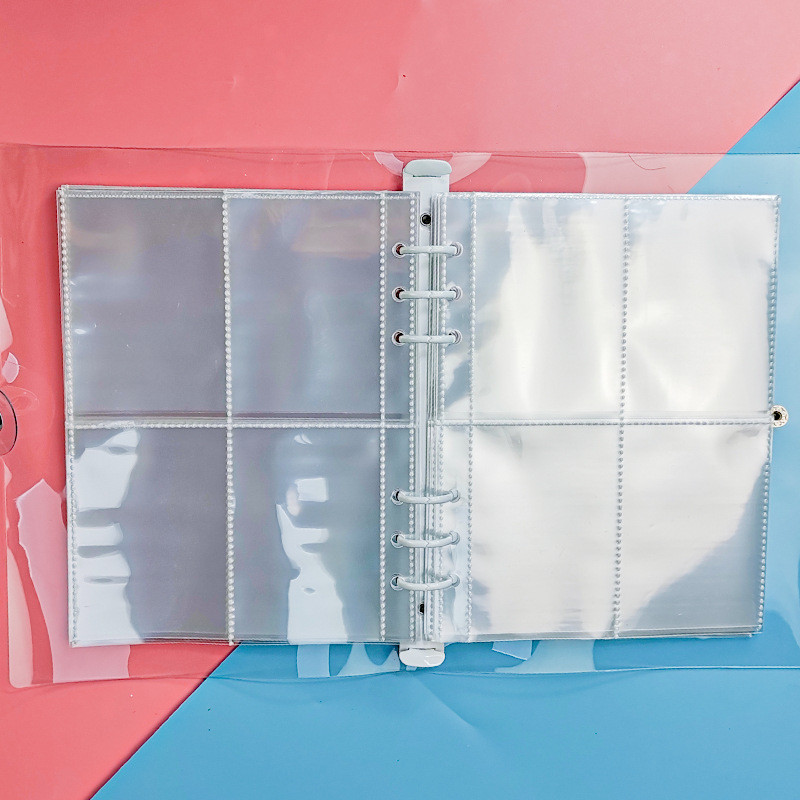 10 vnt / rinkinys A5 permatomas failų laikiklis 6 skylių laisvų lapų, pasidaryk pats, dokumentų maišelio segtuvas Nuotraukų saugykla Įrišimo aplankas Biuro stacionarus